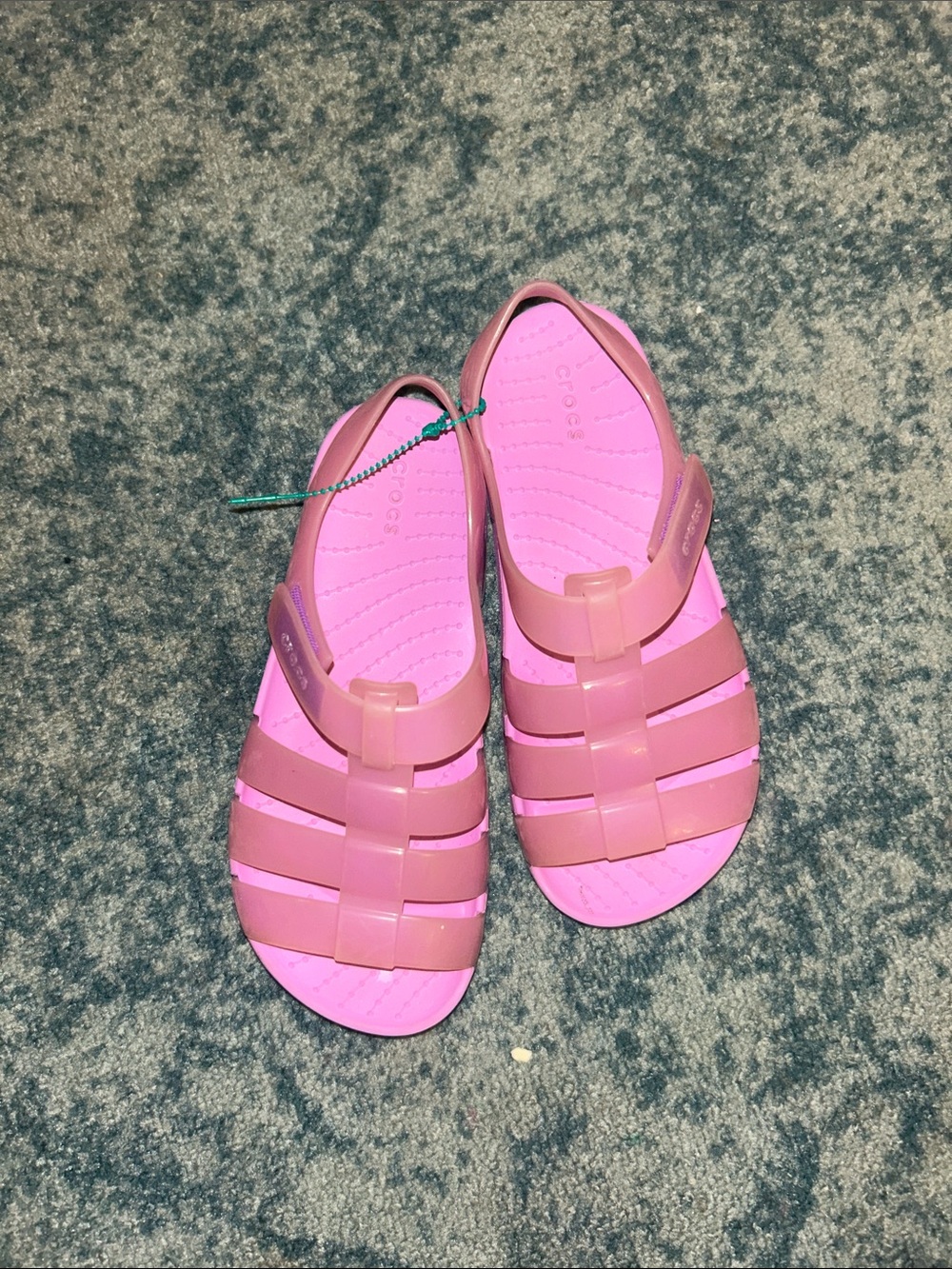 CROCS Girls' Pink Jelly Strappy Sandals